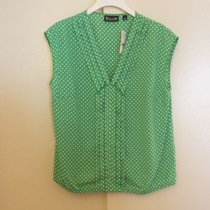 NWT Green Polka Dot Blouse